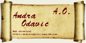 Andra Odavić vizit kartica